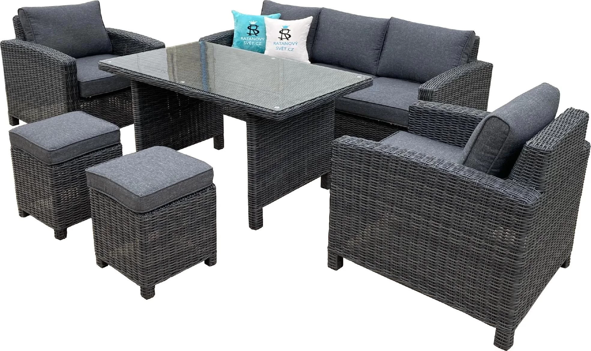 Luxusní zahradní nábytek - set - šedý - REBECCA