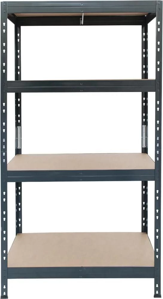 Bezšroubový kovový regál s HDF policí RIVET, 180x90 cm (VxŠ)