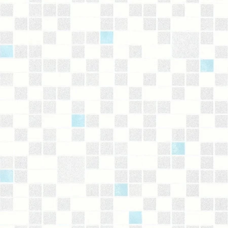 Vinylové tapety na zeď Bravo 81033BR10, rozměr 10,05 m x 0,53 m, 3D mozaika modro-stříbrná, IMPOL TRADE
