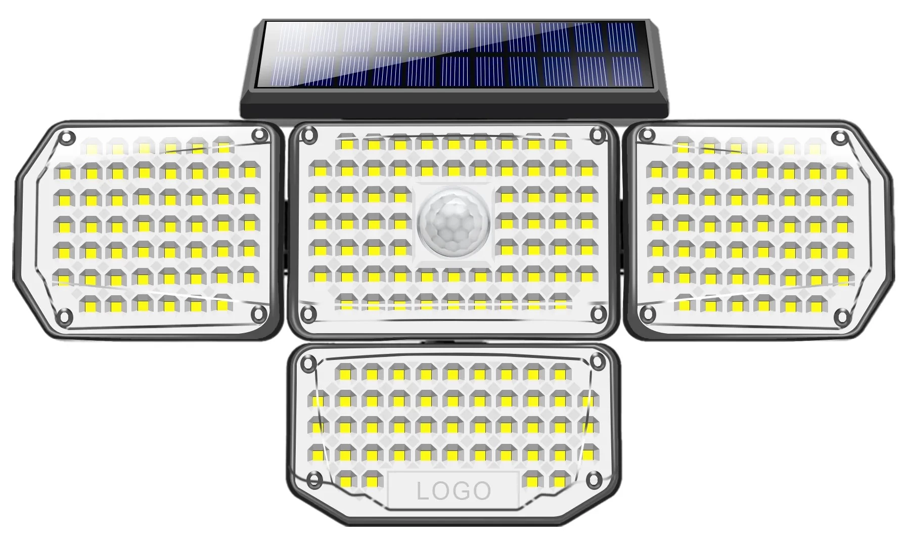 Venkovní solární nástěnné LED osvětlení Immax CLOVER-2 s externím solárním panelem, 5W