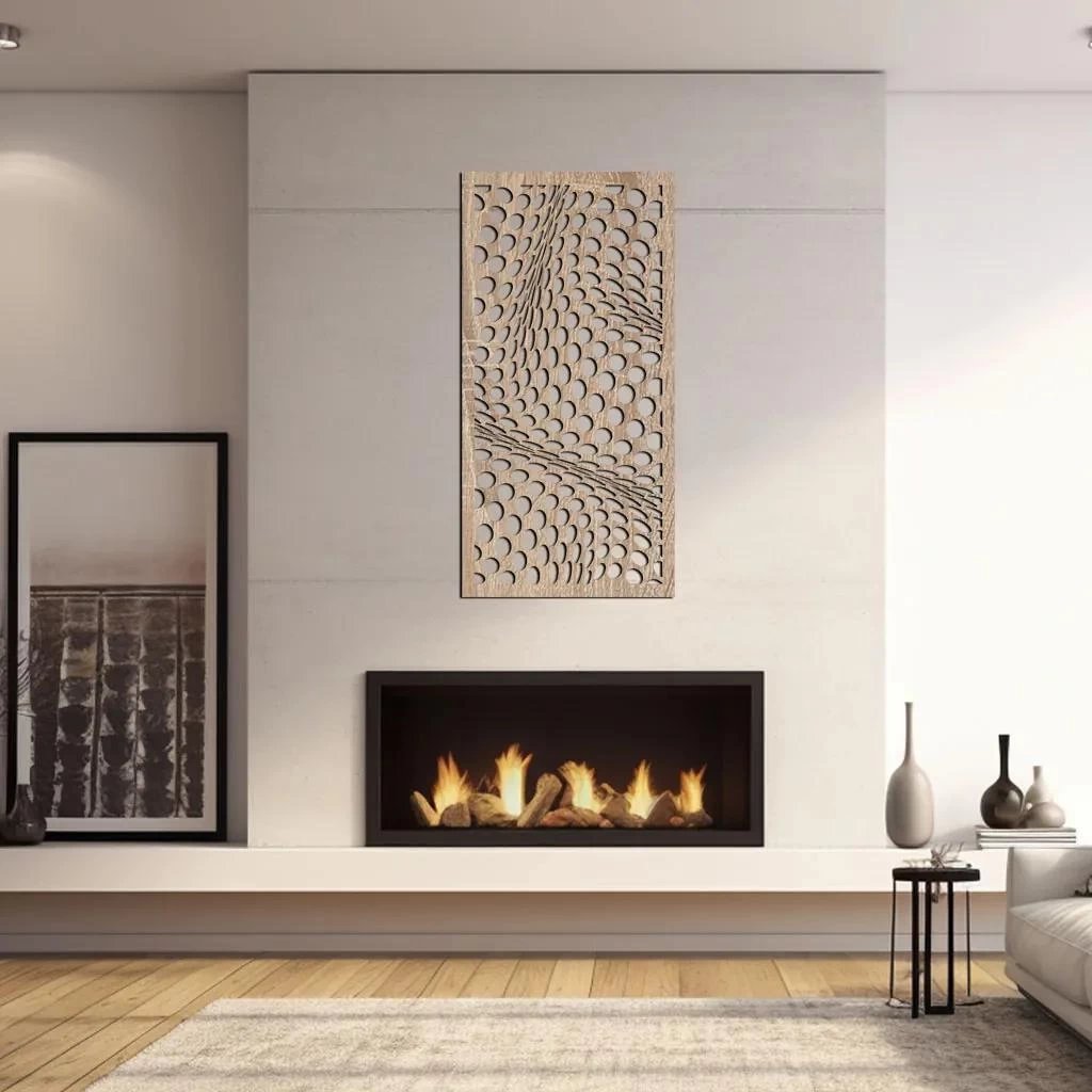 dřevo života Dřevěný dekorační panel WAVES Rozměry (cm): 20x40, Zvolte barvu dekoru: Dub Sonoma
