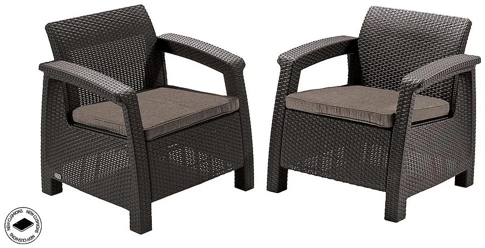 Deokork Zahradní ratanová sestava CORFU DUO (hnědá)
