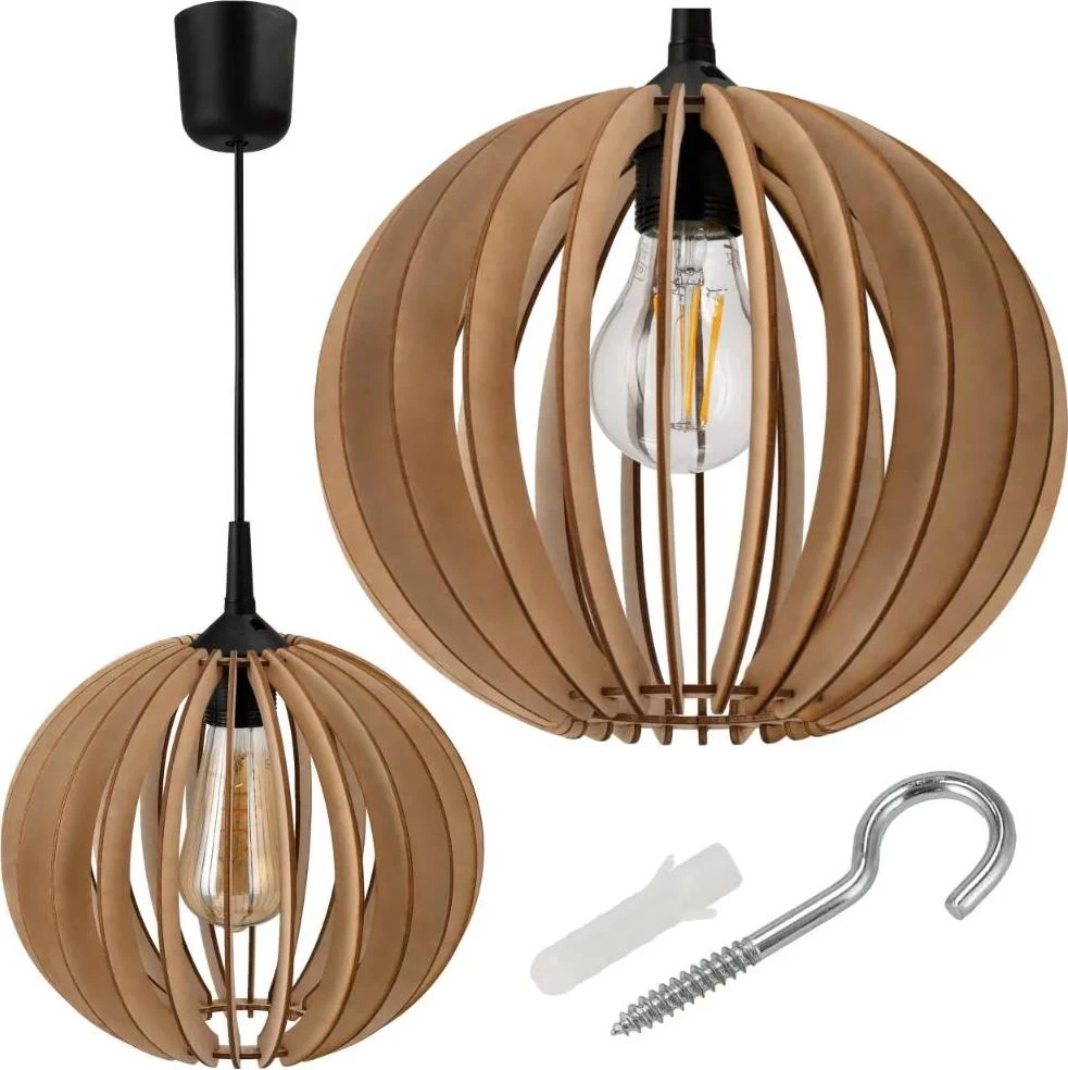 BERGE Závěsné svítidlo DENSE WOODEN BALL 1x E27