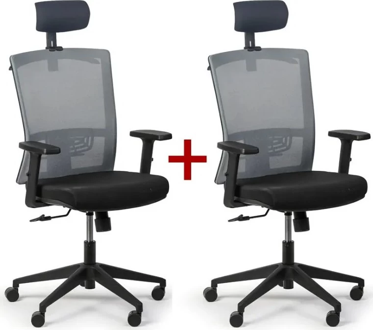 Kancelářská židle FELIX 1+1 ZDARMA, šedá