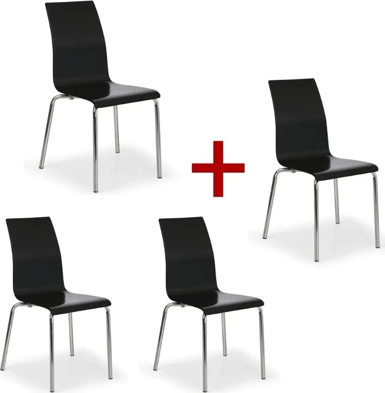 Jídelní židle BELLA 3+1 ZDARMA, černá