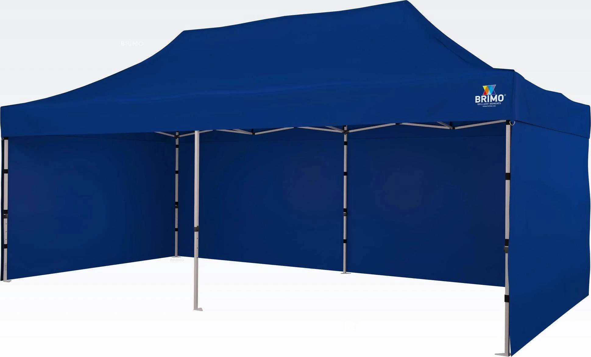 BRIMO Nůžkové stany 3x6m - s 3 stěnami - Modrá S. Alu