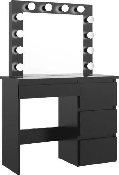 Bestent Toaletní stolek s LED zrcadlem Cleopatra Black