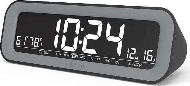 Černý digitální budík LAVVU SMART do sítě s rádiem LAD4010