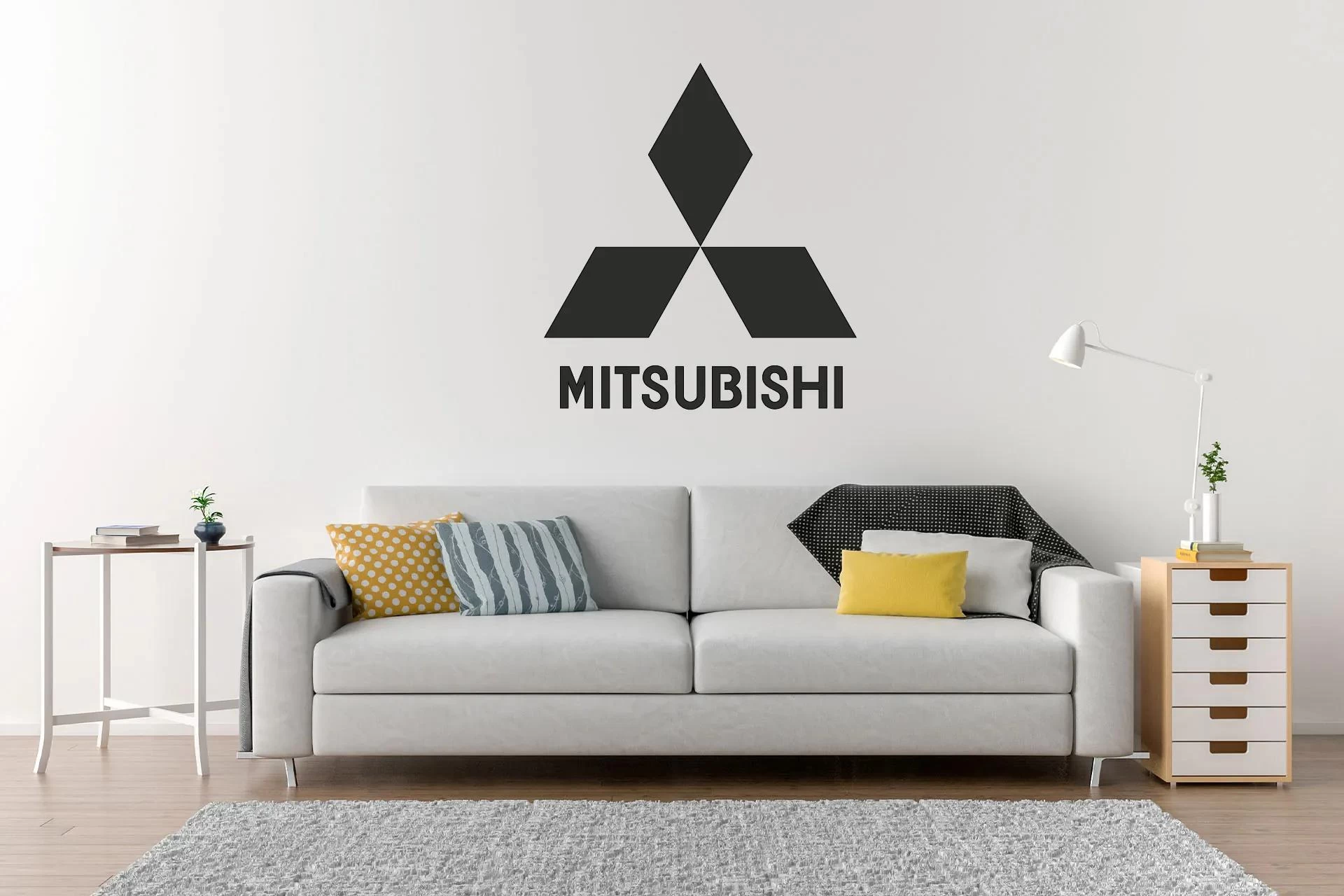 Lepy.cz Samolepka na zeď Mitsubishi - logo Velikost (šířka x výška): 35x39cm, Barevná varianta: Světle hnědá