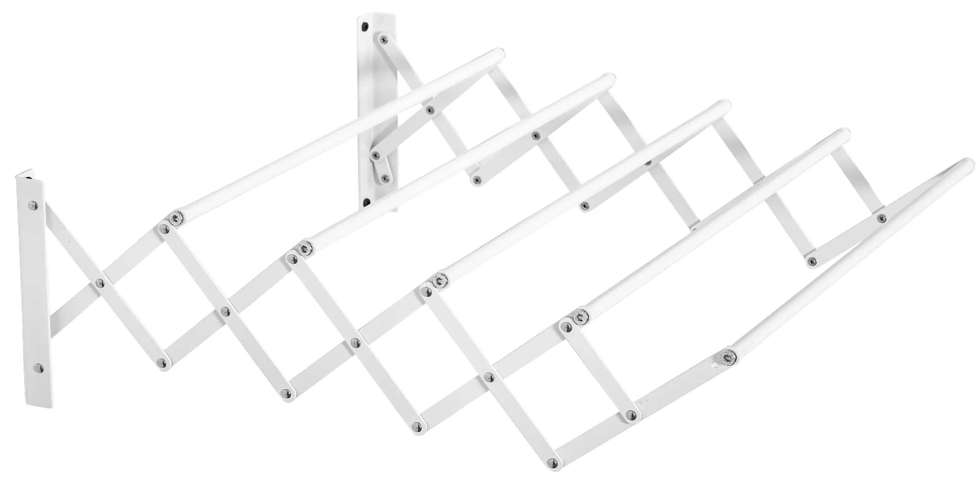 HOMCOM Nástěnný sušák na prádlo 57,5 cm prostorově úsporný kůň na prádlo pro interiér i exteriér Kov v bílé barvě 63,5 x 60 x 20 cm | Aosom.de
