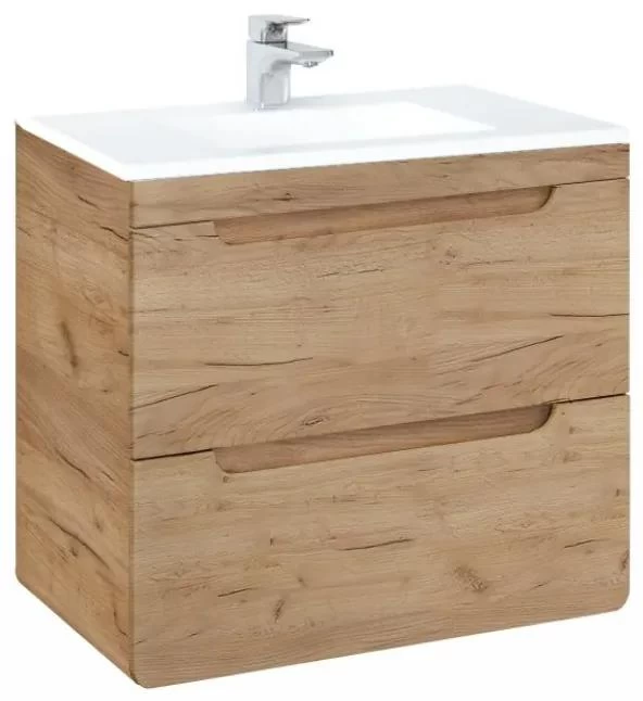 COMAD Závěsná skříňka s umyvadlem - ARUBA 820 craft, šířka 60 cm, dub craft