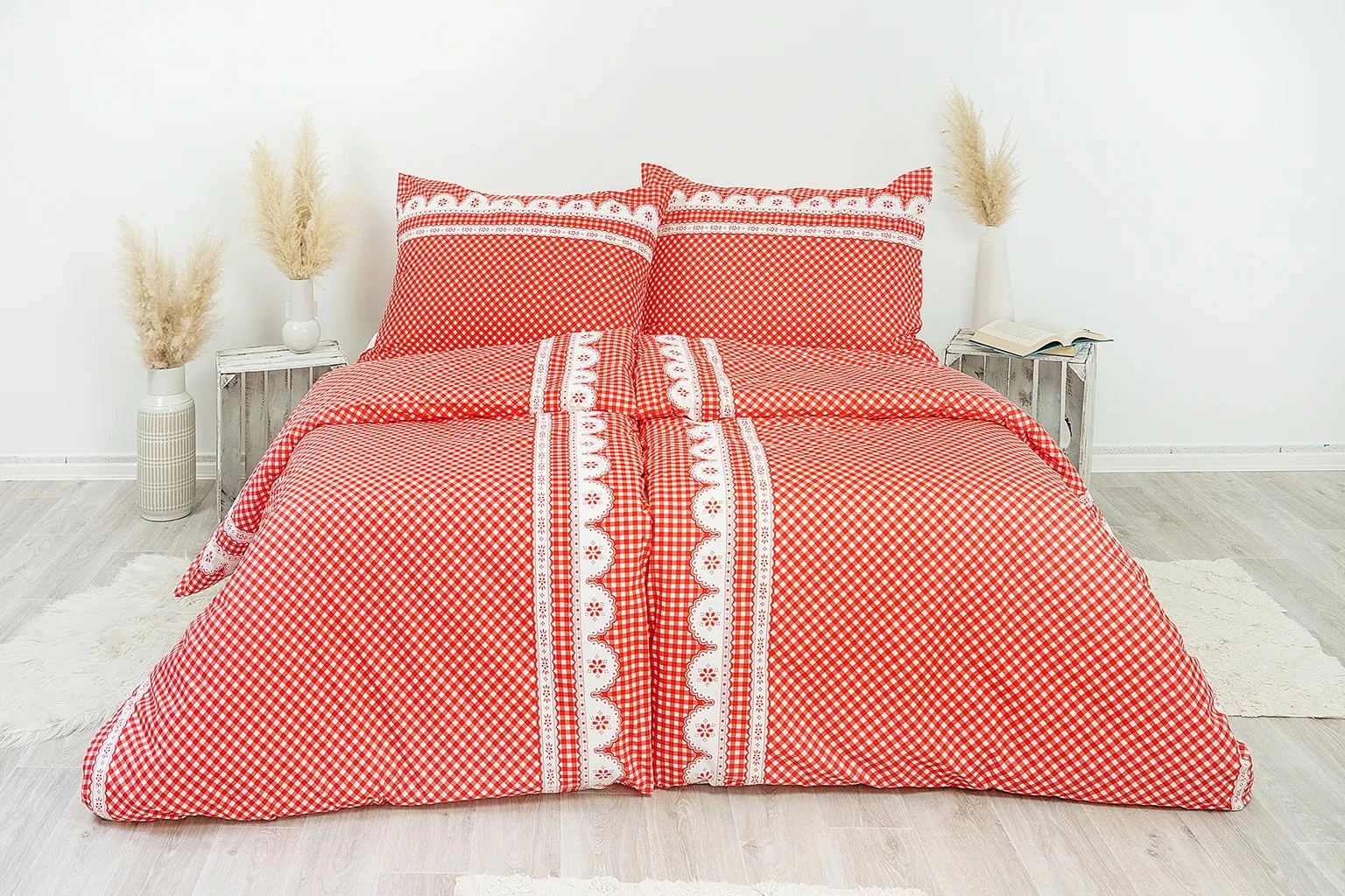 Stanex Ložní povlečení bavlněné babiččino údolí červené (LS128) rozměr: 40 x 40 cm, Zapínání: Zip