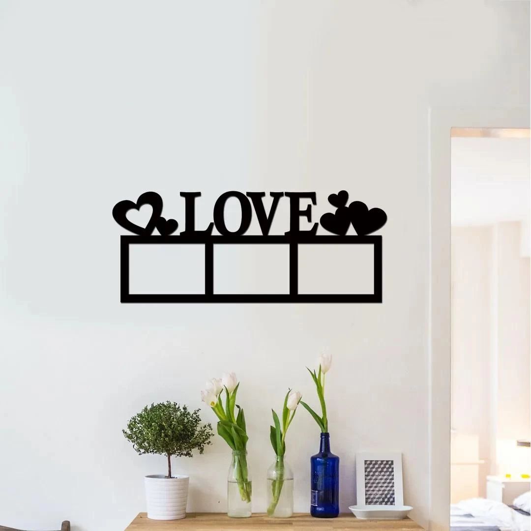 dřevo života Fotorámeček LOVE Zvolte barvu dekoru: Černá, Velikost fotorámečků: 9x13