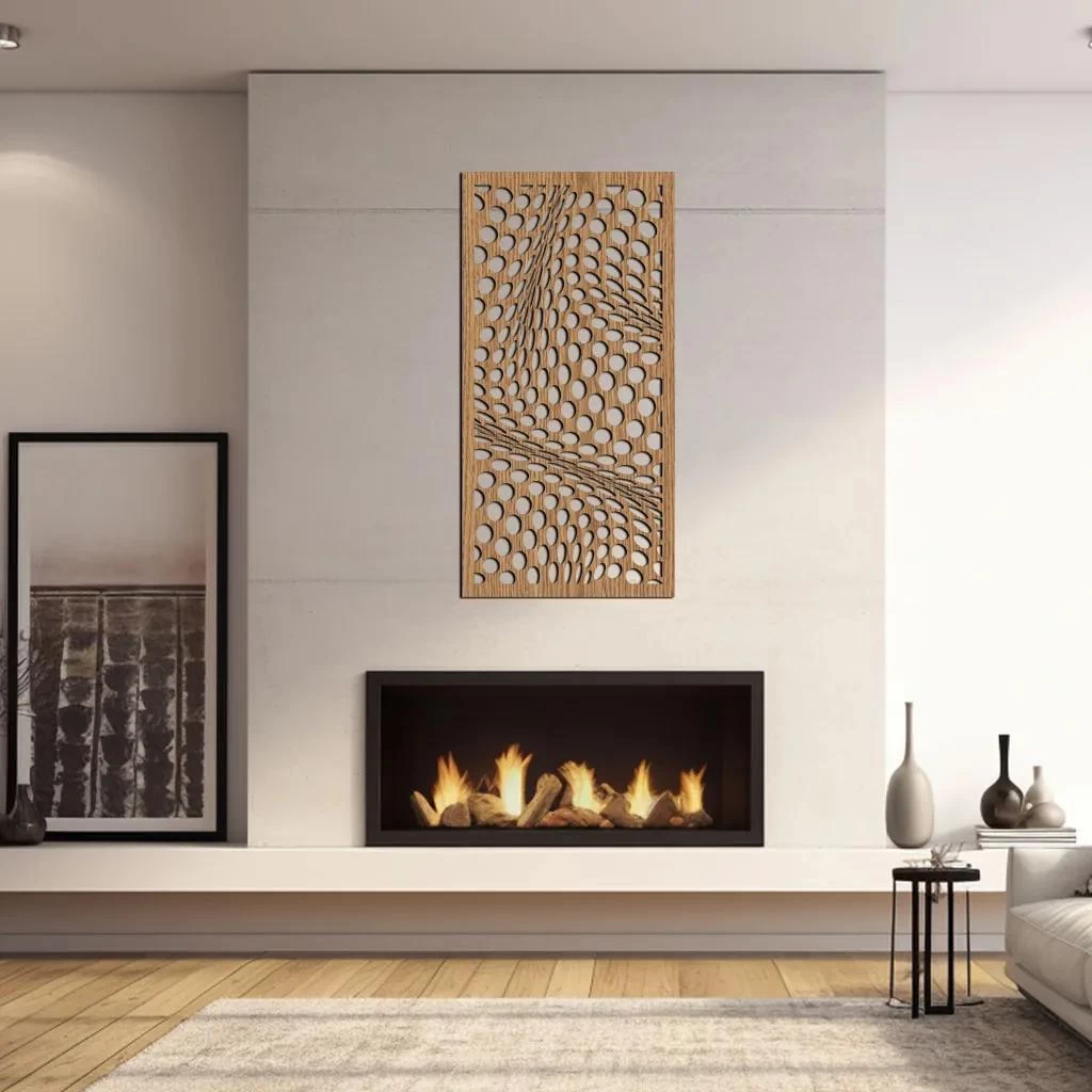 dřevo života Dřevěný dekorační panel WAVES Rozměry (cm): 20x40, Zvolte barvu dekoru: Horský dub