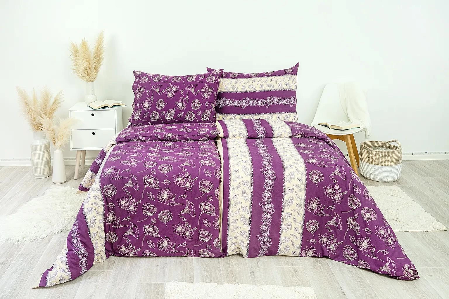 Stanex Ložní povlečení bavlněné purple (LS199) rozměr: 40 x 40 cm, Zapínání: Knoflíkové